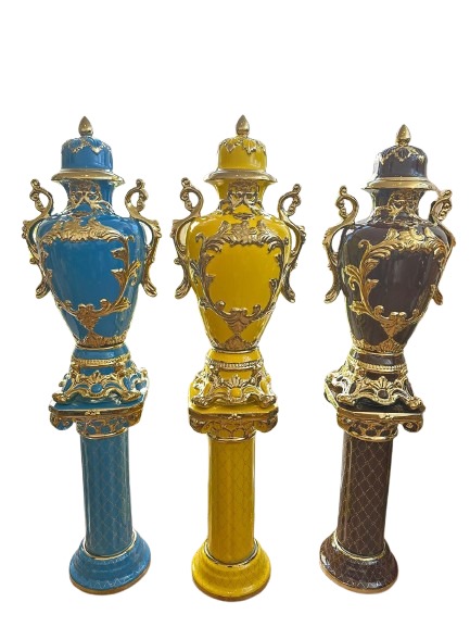 ANFORA + PEDESTAL OSHUN, YEMAYA, OYA, OBATALA, OBBA TALLA XL